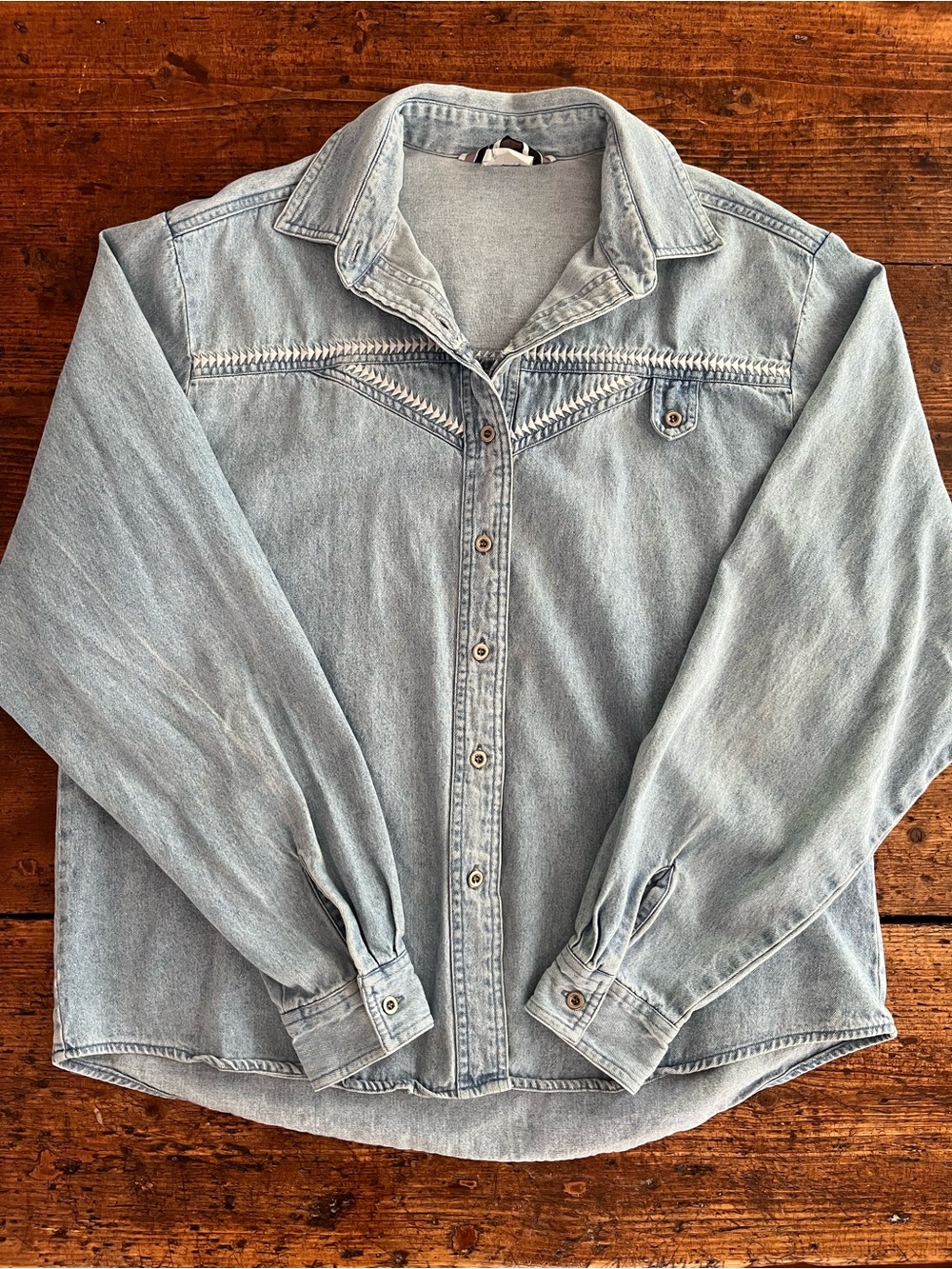 Rockies Light Wash Denim Western Shirt